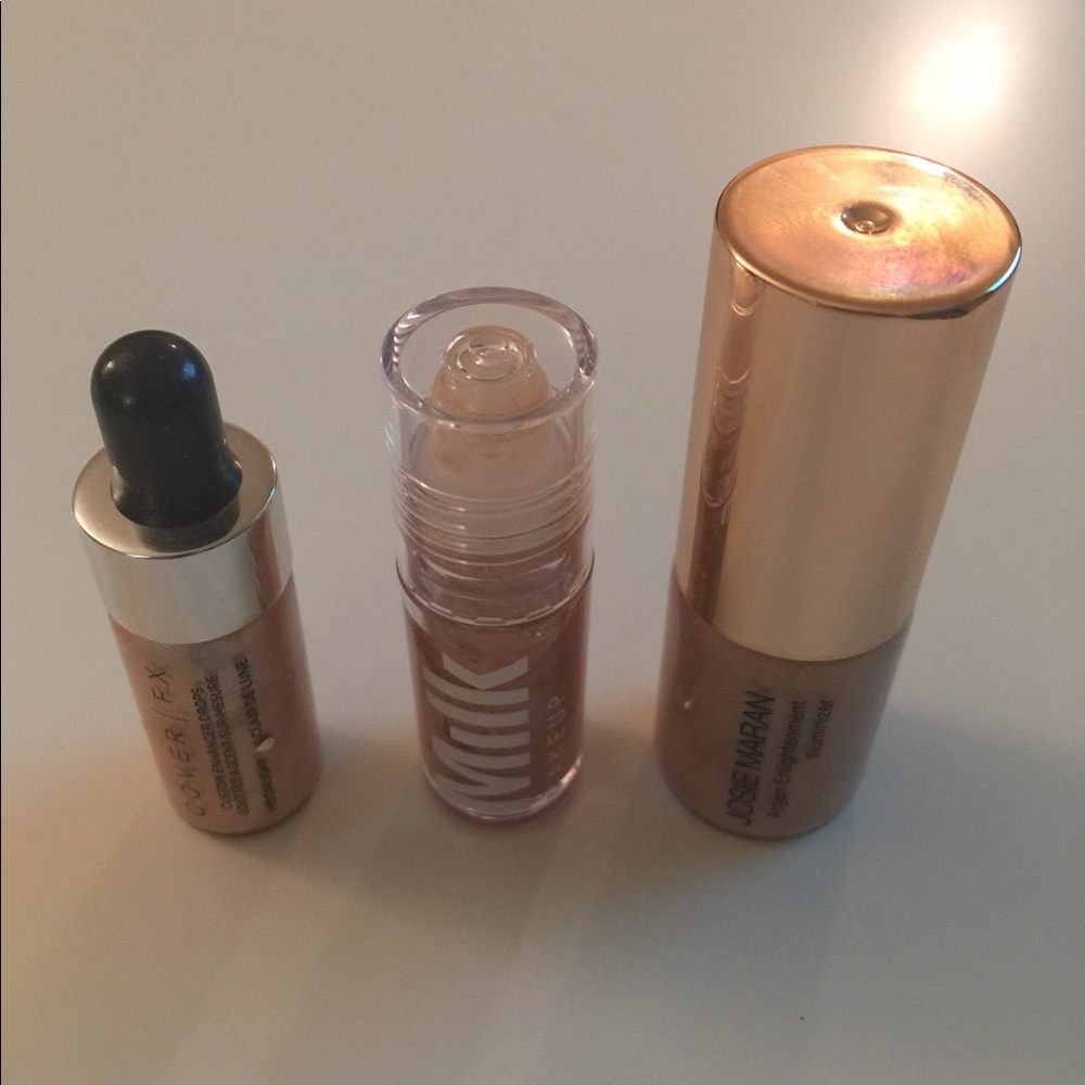 3 liquid highlighter, cover fx, milk, josie maran